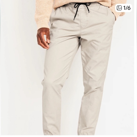 NWT! Mens Old Navy Modern Jogger Built In Flex Light Stone Khaki Pants Large - Picture 2 of 9